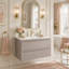 Meuble-lavabo mural 32 po avec double tiroir et lavabo en céramique 32 po