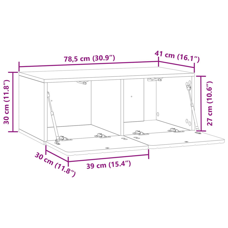 TV Stand, 11.81cm H x 30.91cm L x 16.14cm W