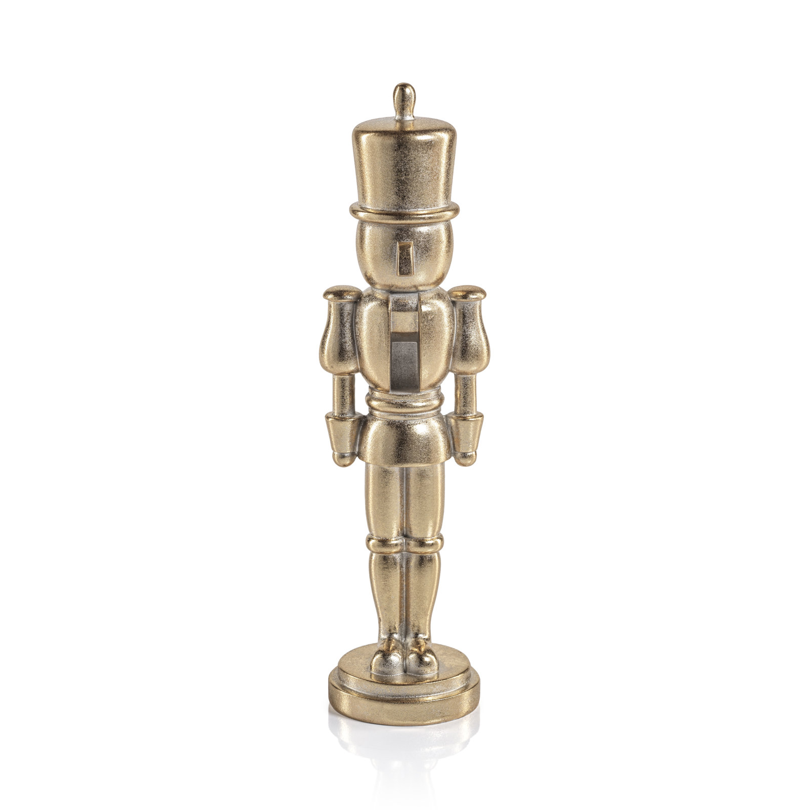 2-Piece Metallic Nutcracker Figurine Set, 10" H x 2.5" W x 2.5" D, Gold