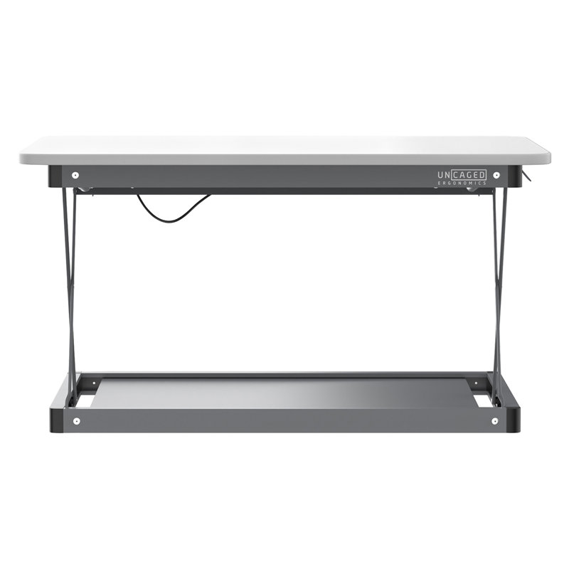 Uncaged Ergonomics® Changedesk Mini Desktop Standing Desk Converter, White, White/Gray