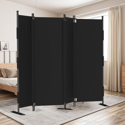 Room Divider 4 Panel Upgrade Seamless Folding Privacy Screens 88" Portable Room Partition For Room Separator Freestanding Wall Divider For Office Bedr
