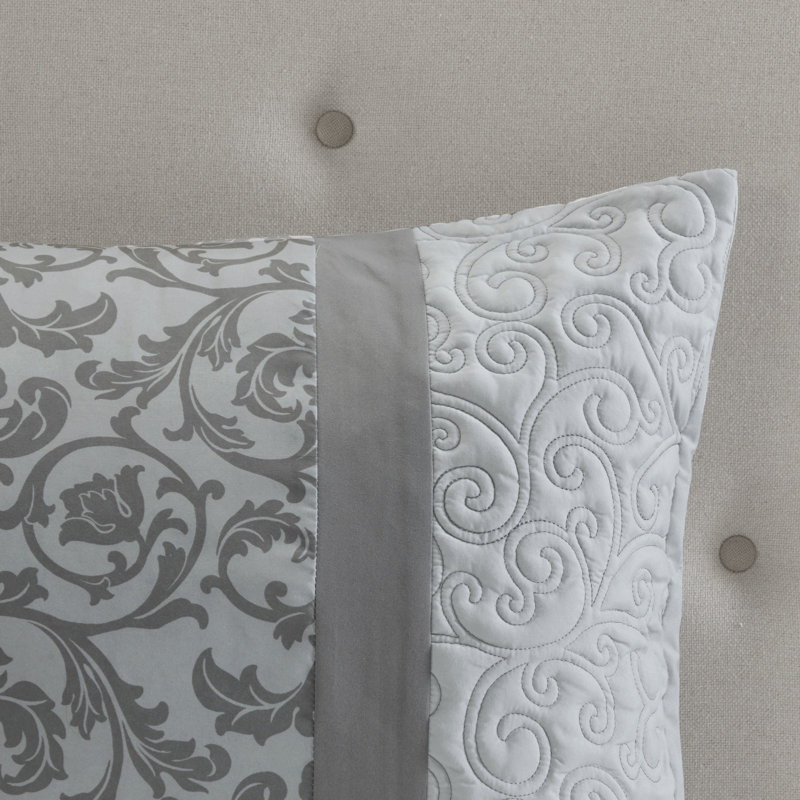 Gray King Size Microfiber Down Alternative Comforter Set