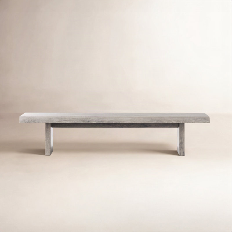 Modern Brazilian Bello Bench, 18" H x 78" W x 15" D, Sandblasted Gray