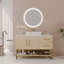 Meuble-lavabo moderne 47,2 po avec lavabo vasque en céramique, armoire autoportante dorée