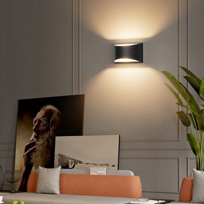 Modern LED Wall Sconce Hardwired Indoor Wall Lights 1 Pack Up and Down Wall Mount Light for Living Room Bedroom Hallway Corridor Conservatory Warm White 3000K(with G9 Bulbs)