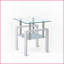 Table basse en verre trempé transparent à 2 couches pour le salon - facile à nettoyer, peu encombrante avec rangement-1806333855-1806333852