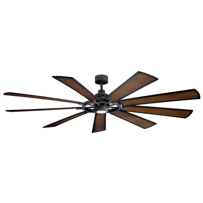 Gentry 85" 9 - Blade LED Windmill Ceiling Fan with Wall Control and Light Kit Included