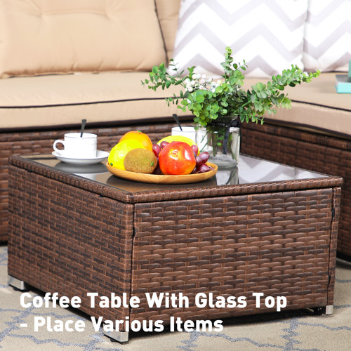 Latitude Run® Presious 3 Person Outdoor Seating Group with Cushions