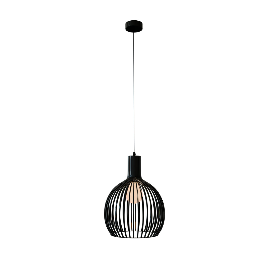 Modern Open Cage Ceiling Pendant Light with E27 LED Bulb Compatibility – Minimalist Lampshade Design