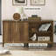 Grand buffet Buffet avec rangement Porter, armoire de salle à manger avec buffet moderne de 60 po avec 4 portes pour la salle à manger, le salon, le couloir, brun