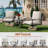 Outdoor Swivel Rocker Patio Chairs With Ottomans And Coffee Table 5 Pcs Bistro Set-229306797