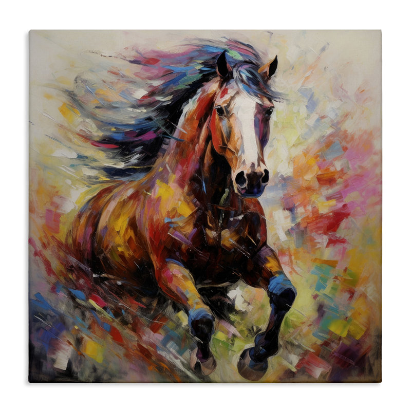 «Vivid Horse galoper on Canvas» par Irena Orlov, reproduction, H 24 po x l 24 po x P 1,5 po