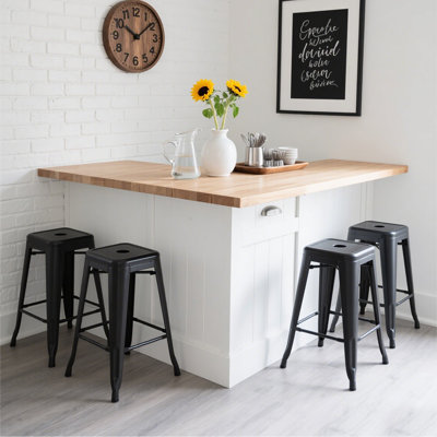 Modern High Bar Stool Set With Metal Frame(Set Of 4)