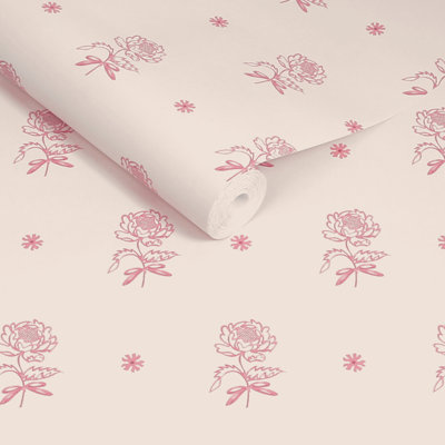 Cath Kidston Spitalfield Bunches Pink Wallpaper