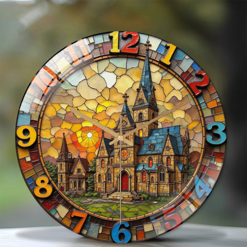 Horloge murale en verre teinté, horloge murale 12 po