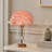 Feather Decorative Table Lamp With Gold Base, 3-color Light Bulb & Button Switch-22423420