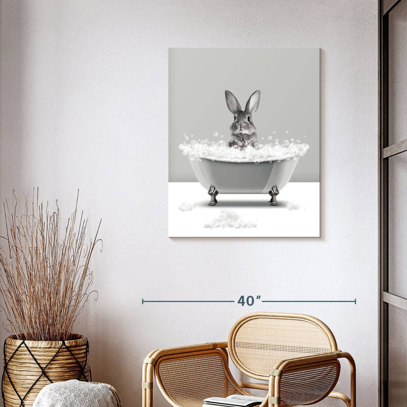«Bathaign Animal Rabbit», reproduction sur toile, H 35 po x l 28 po x P 1,25 po
