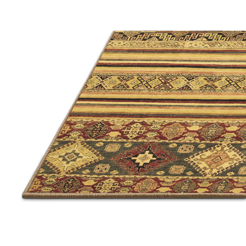 Tapis oriental oriental brun à la machine 8 pi x 12 pi