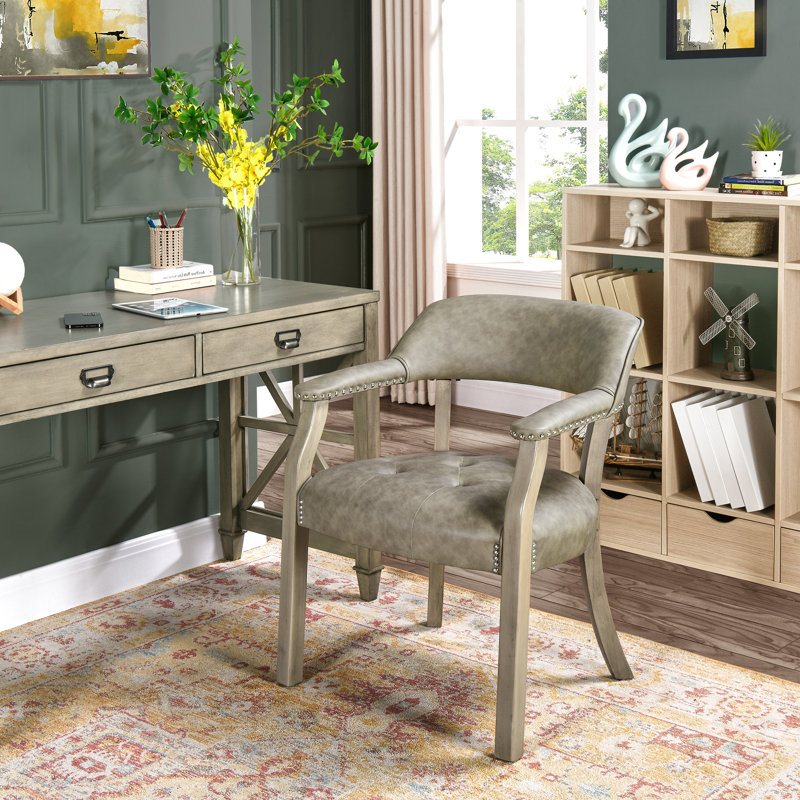 LUMERA Collection Tufted Arm Dining Chair Gray, Gray, Light Gray
