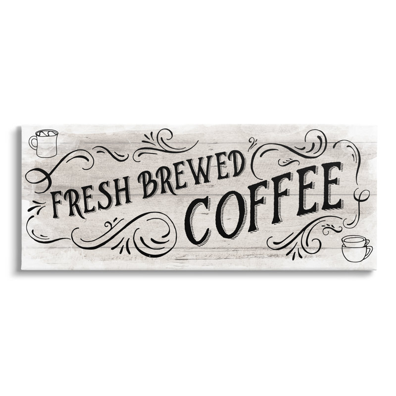 «Fresh Brewed Coffee Expression on Canvas» par Amanda Murray, reproduction, H 10 po x l 24 po x P 1,5 po