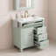 Meuble-lavabo autoportant avec lavabo en céramique, tiroir escamotable, tablette réglable et rangement pour porte-133424481
