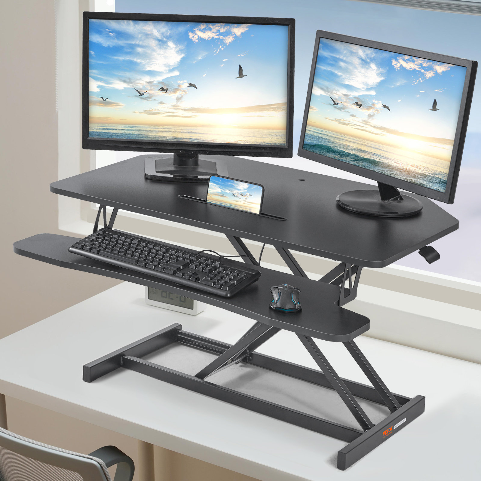 Ebern Designs Halea Adjustable Metal Base Computer Desk | Wayfair