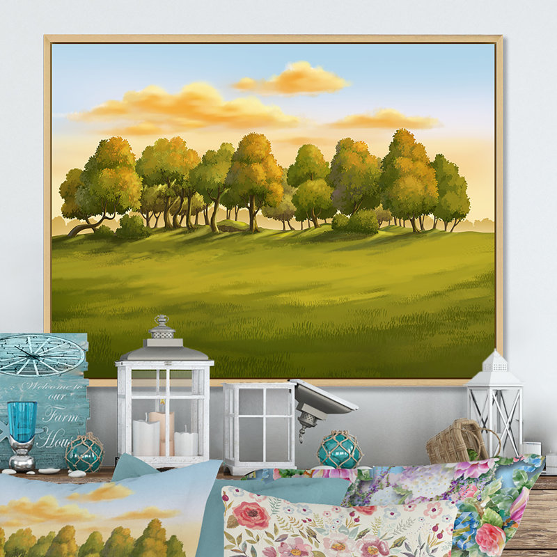«Morning Light In The Forest VII», reproduction sur toile, H 16 po x l 32 po x P 1 po, Cadre naturel flottant