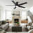 Homelover 52" Modern Flush Mount Ceiling Fan With Light Low Profile DC Reversible Ceiling Fan Dual‑Sided Blades 3Cct Dimmable Reversible Dc Motor Timer Memory-1945402439-1945402438