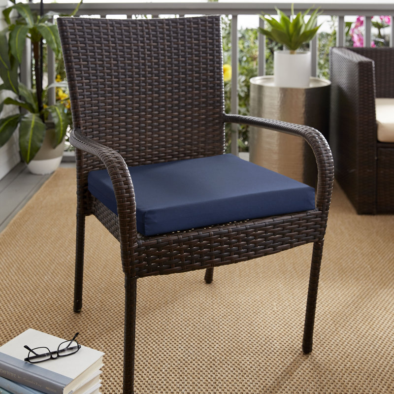 Outdoor 2.5'' Dining Chair Seat Cushion, Marine, 2.5" H x 19" W x 19" D