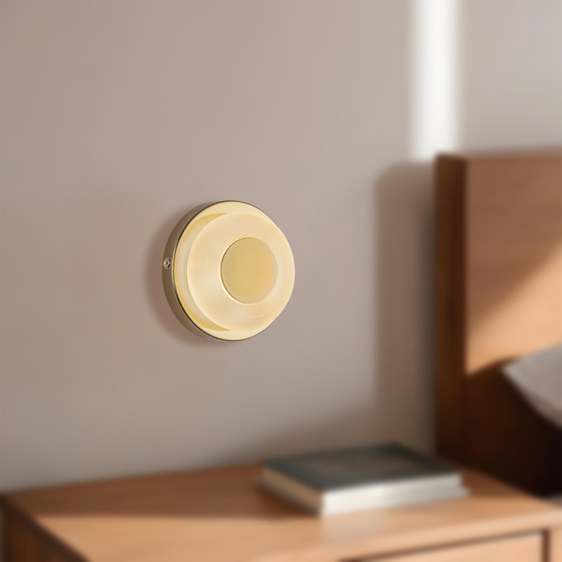 Stephord 1 - Light LED Flush Mounted Sconce, Frosted Glass, Gold, White