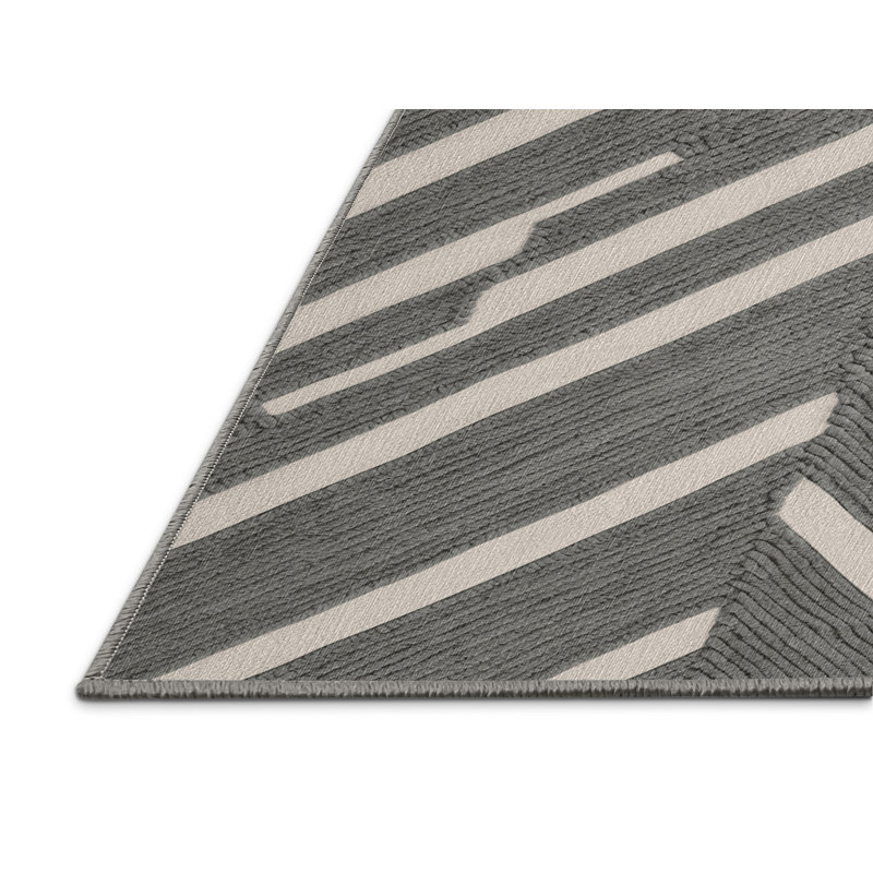  Tapis lavable rayé gris clair, Tapis de couloir 2 pi x 5 pi