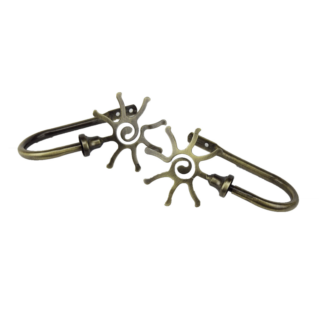 Alexys Steel Adjustable Curtain Holdback (Set of 2) Highland Dunes 