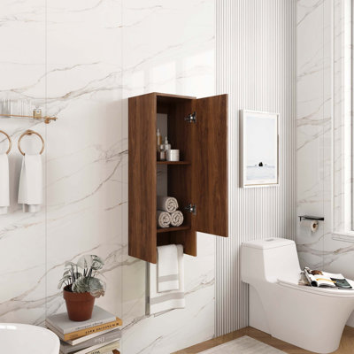 Petite armoire murale 12 po en ébène brun avec porte à fermeture douce KD Pack