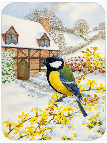 Planche à découper en verre trésors caroline Great Tit