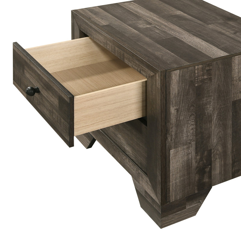 Table de chevet Modern Elegance, Gris / brun rustique