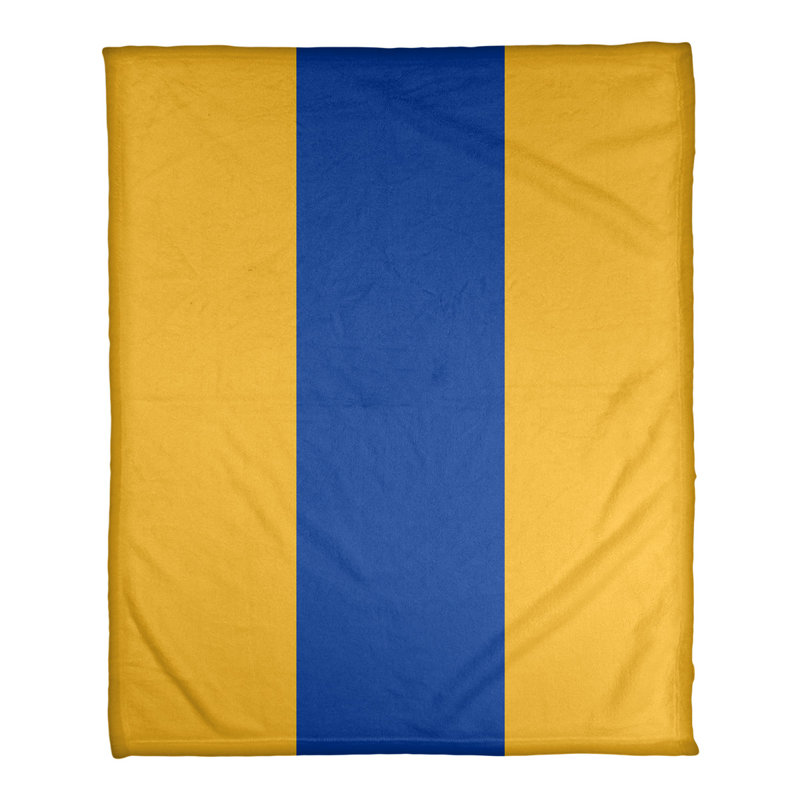 Sewn Throw Blanket, 50" W x 60" L, Gold/Blue Middle