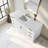 Lissandra 60" Single Bathroom Vanity In White With Engineered Stone Top