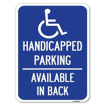 Handicapped Parking, Available In Back With Graphic/23911