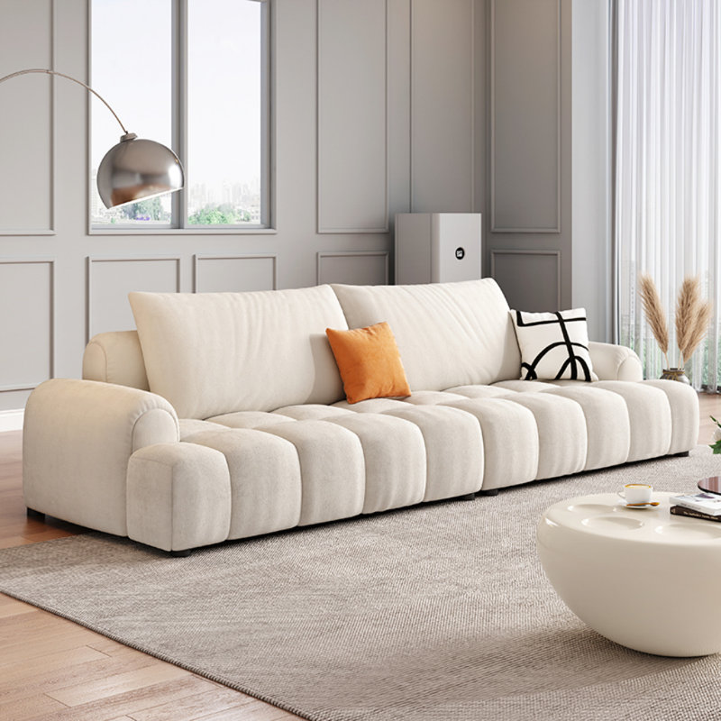 Modern Simple Cream Style Fabric Sofa