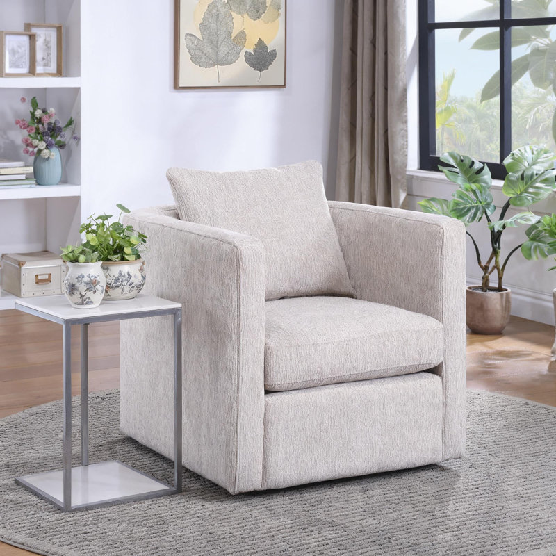 Fauteuil demi-tonneau Modern, Beige
