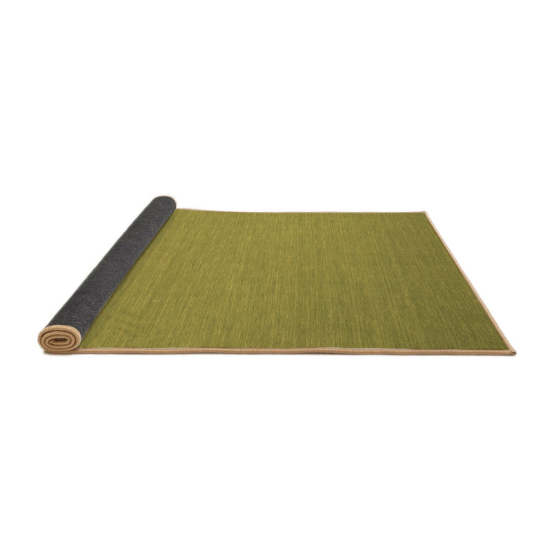 Tapis de couleur unie tissé à la machine en vert, Carré 8 pi