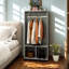 Open Wardrobe Clothes Rail With Storage Shelves on Wheels-1829898429