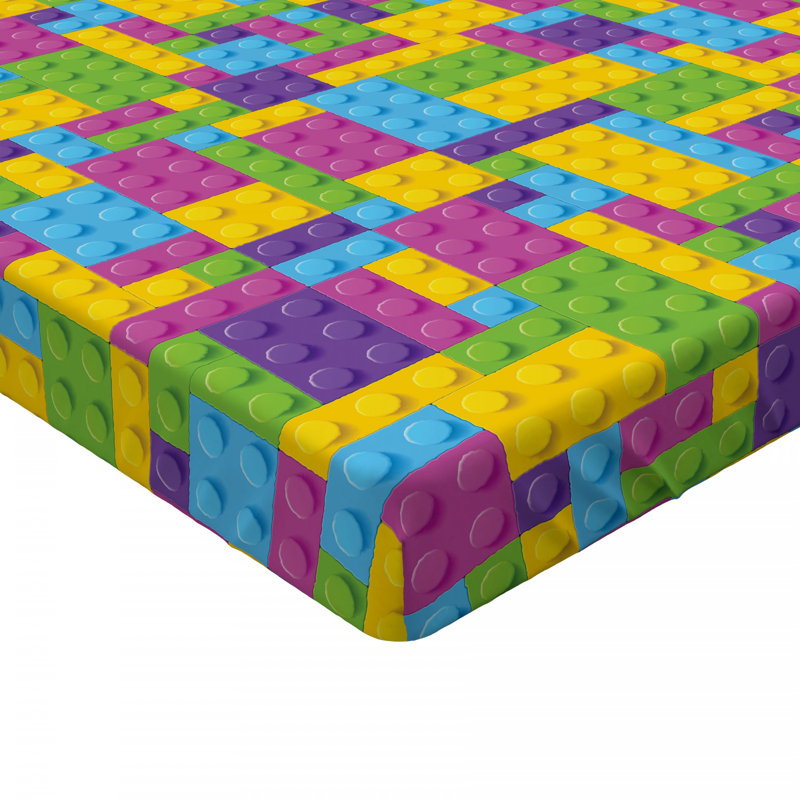 Microfiber Geometric Fitted Sheet, Queen Fitted Sheet