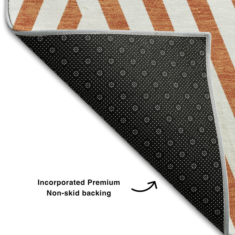 Paprika Rectangular Synthetic Washable Rug 46" x 30"
