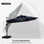 Parasol lumineux rond 12 pi Senner, bleu marine-295337016