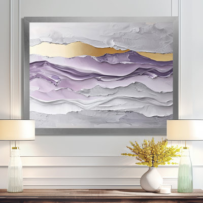 Lavande et pierres, horizon transitionnel I - art mural transitionnel grand