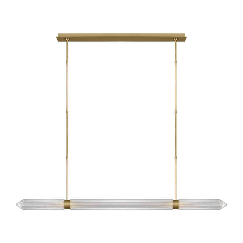 Langston 1 - Light LED Pendant, Plated Brass, 120 V, 70.5" H x 61" W x 3.2" D