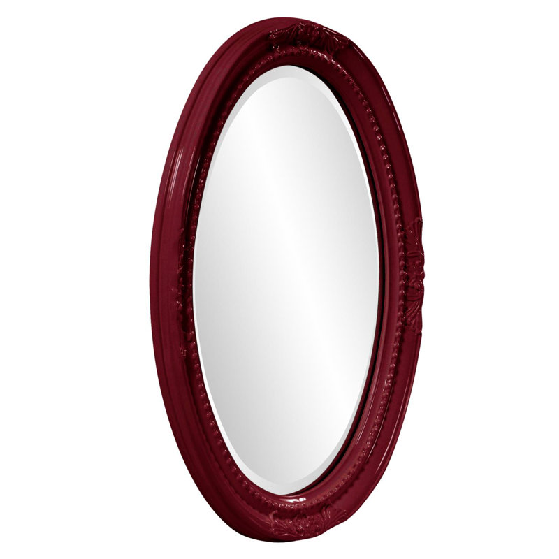 Traditional Beveled Wall and Accent Mirror, Burgundy