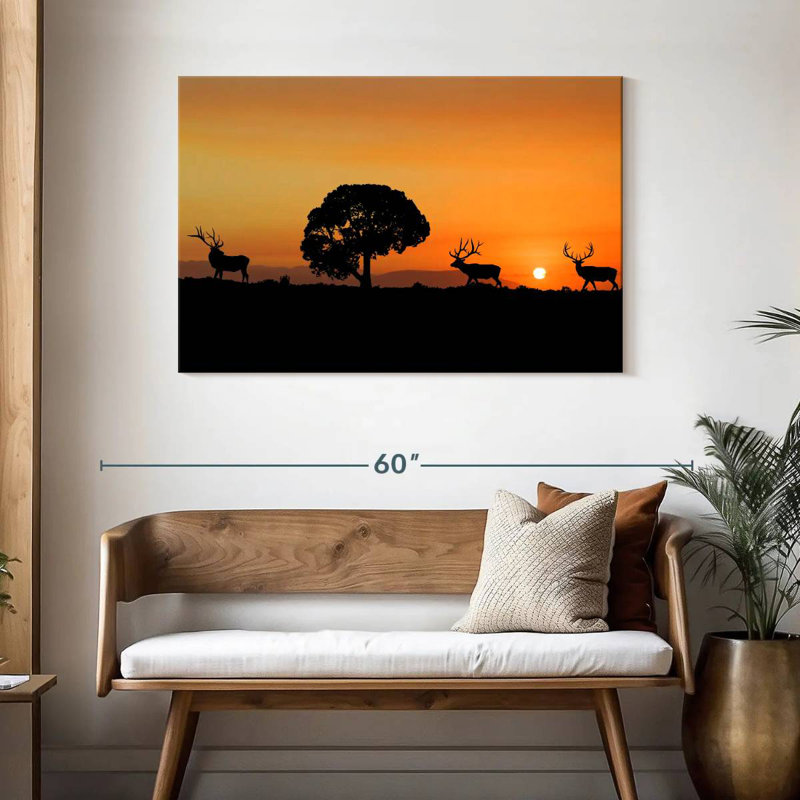 Brampt Elk Sunset, 30" H x 45" W