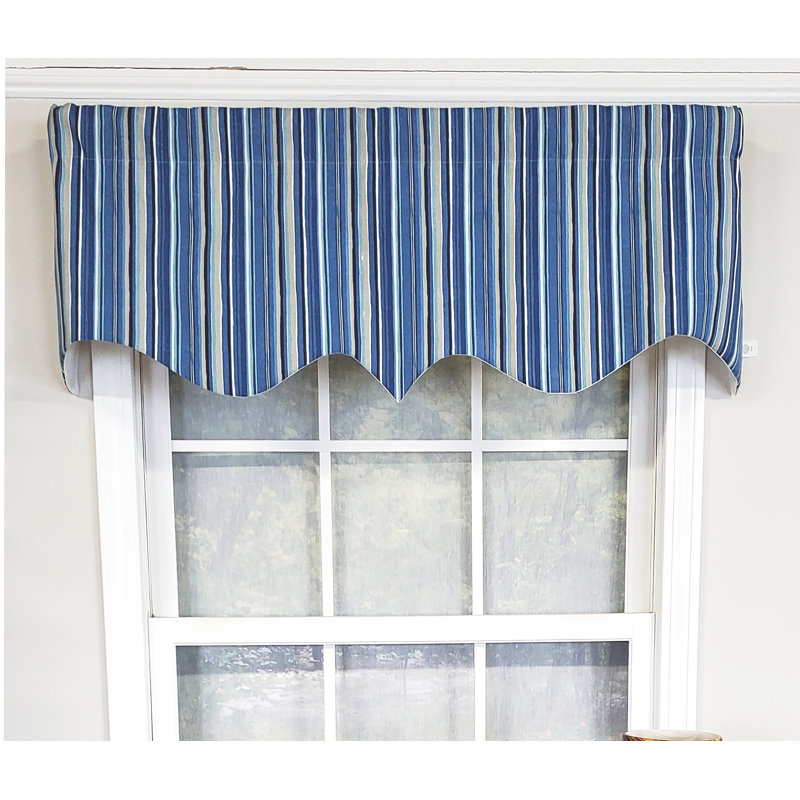 Striped Scalloped Window Valance